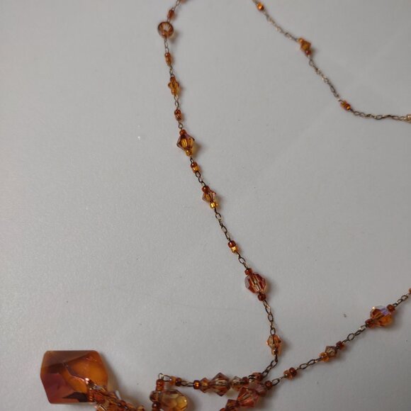 Cute 18 Inch Orange Glass Bead Necklace - Picture 4 of 13